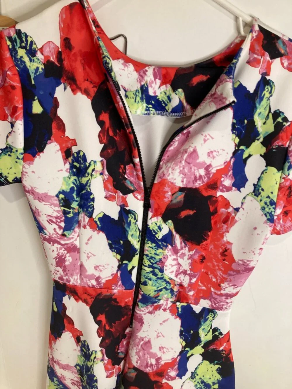 MILLY FOR DESIGN NATION WOMENS FLORAL PRINT SHORT SLEEVE DRESS SIZE 10